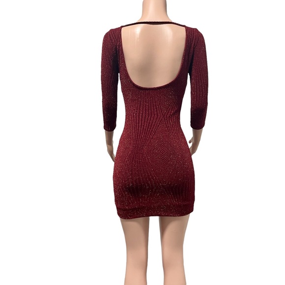 Trixxi Cocktail Dress Maroon Red Cocktail Dress Size S - Picture 4 of 9